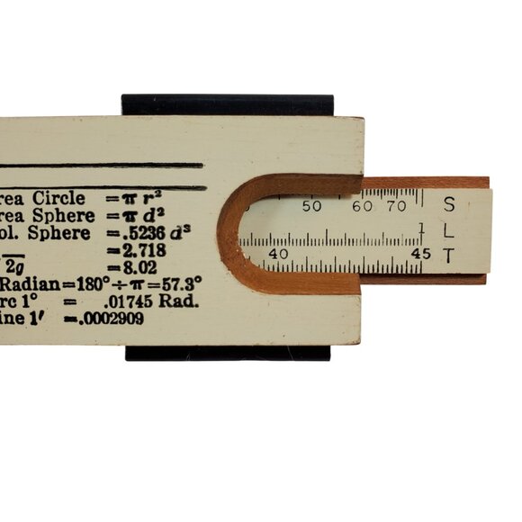 Vintage K & E Wood Slide Rule Keuffel & Esser Co 4058W w/ Original Vinyl Case - Picture 9 of 9